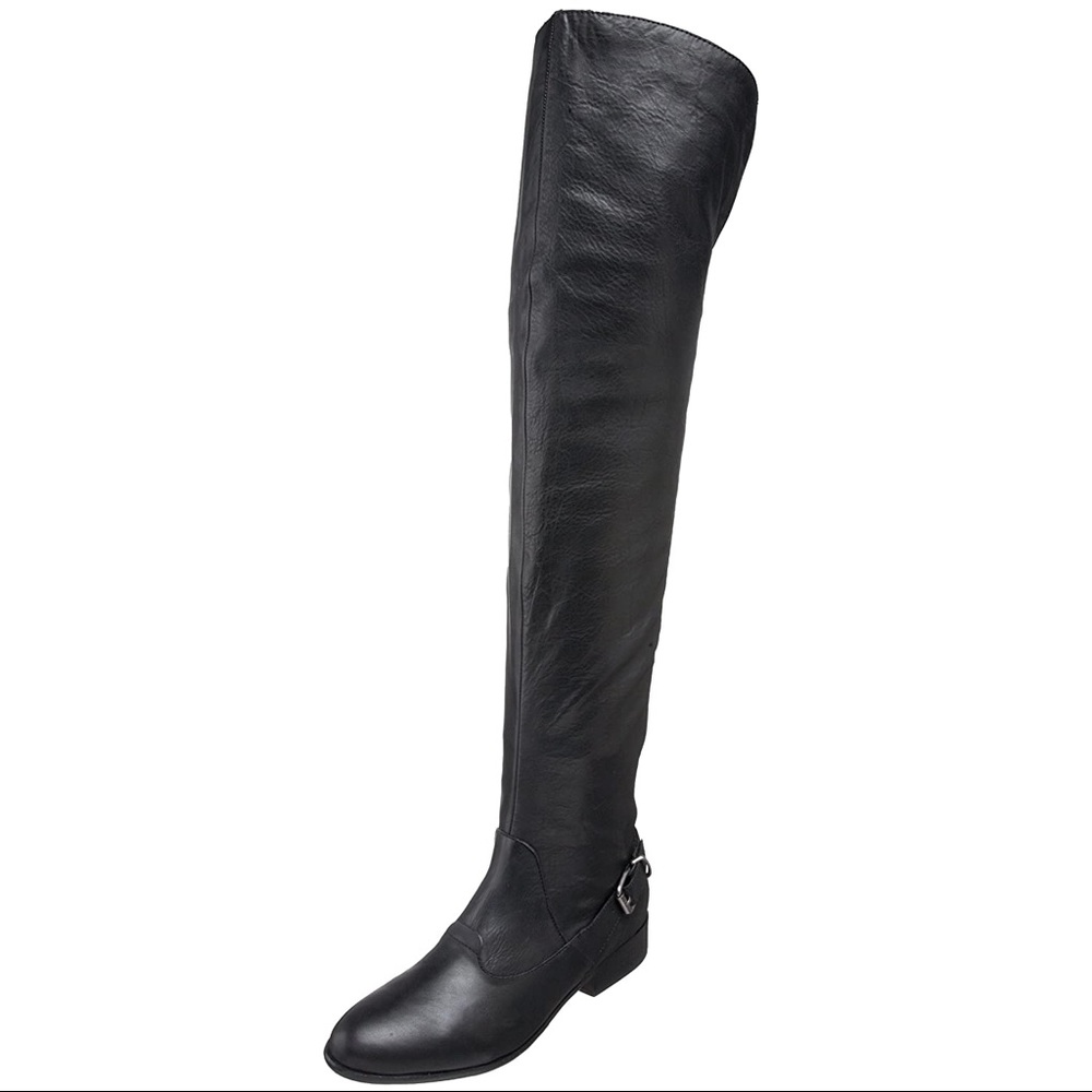 DOLCE VITA Davie Black Leather Over The Knee Boots Size 6